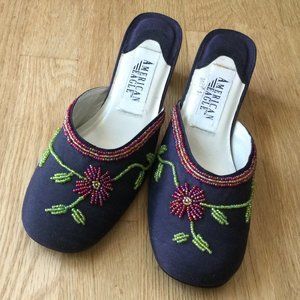 American Eagle Beaded Upper  2” Wedge Shoe